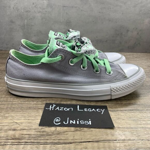 Converse All-Star Chuck Taylor~Women’s~Grey w/ Mint Green Double Tongue~Size 6 - Picture 4 of 9
